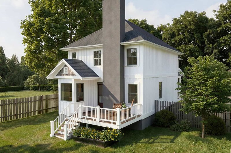 Architectural House Design - Exterior - Rear Elevation for Craftsman House Plan #79-251 - 3 bed, 2 bath