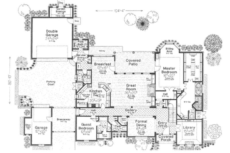 Architectural House Design - Floor Plan - Main Floor for European House Plan #310-347 - 5 bed, 5.5 bath