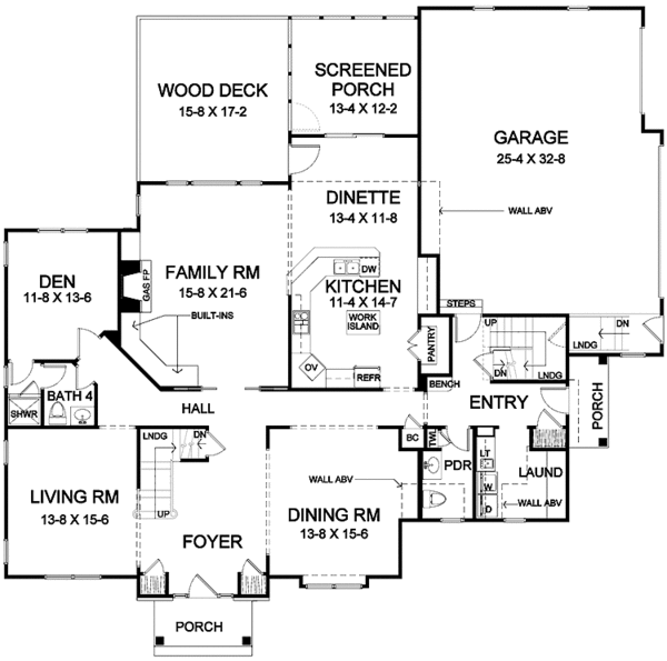 House Plan Design - Traditional Floor Plan - Main Floor Plan #328-454