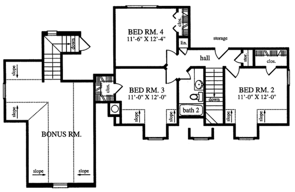 House Design - Country Floor Plan - Upper Floor Plan #42-694