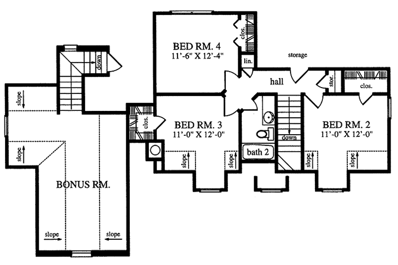 Dream House Plan - Floor Plan - Upper Floor for Country House Plan #42-694 - 4 bed, 2.5 bath