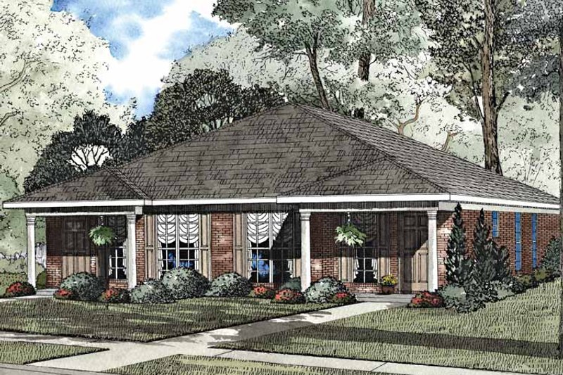 Architectural House Design - Exterior - Front Elevation 3 for Classical House Plan #17-3155 - 6 bed, 4 bath