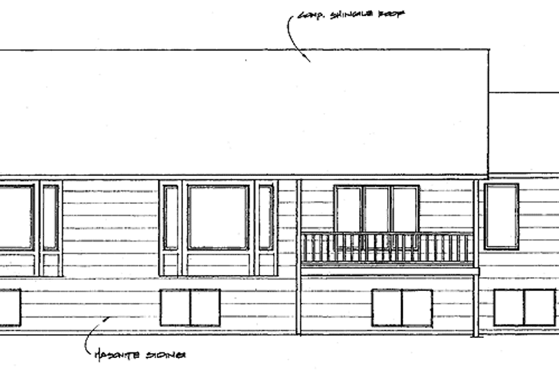 Home Plan - Exterior - Rear Elevation for Traditional House Plan #58-234 - 3 bed, 2.5 bath