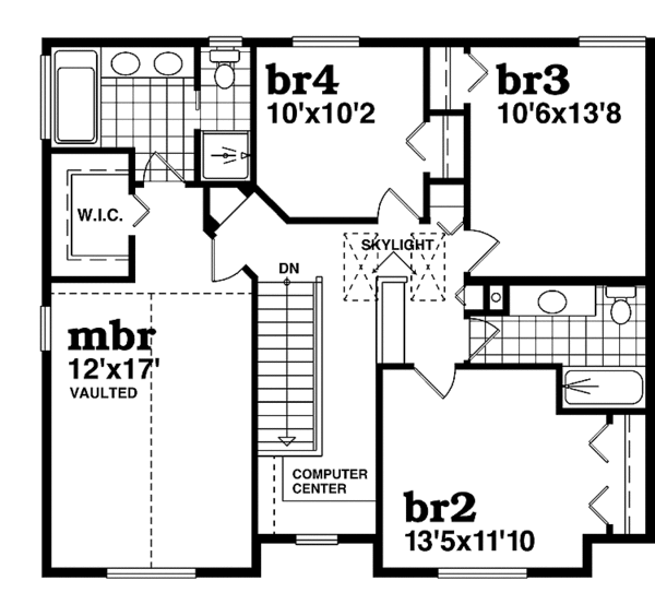 House Plan Design - Craftsman Floor Plan - Upper Floor Plan #47-950