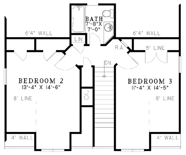 House Design - Colonial Floor Plan - Upper Floor Plan #17-2761