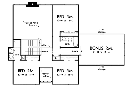 Floor Plan - Upper Floor for Country House Plan #929-667 - 4 bed, 3.5 bath