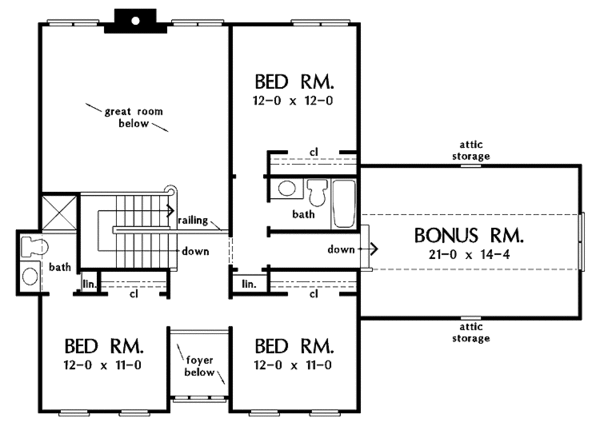 House Plan Design - Country Floor Plan - Upper Floor Plan #929-667