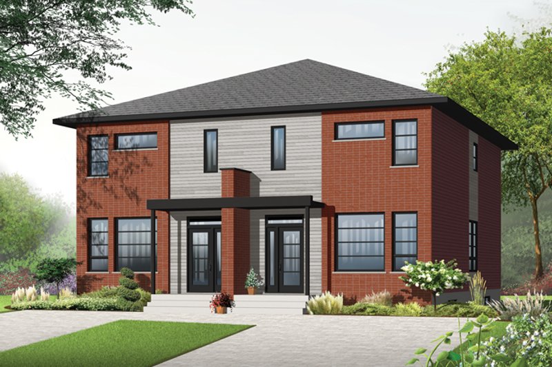 Home Plan - Exterior - Front Elevation 3 for Contemporary House Plan #23-2598 - 5 bed, 2 bath