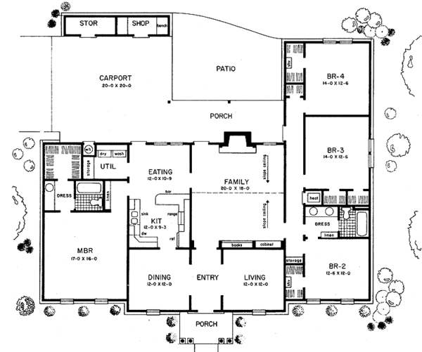 Architectural House Design - Colonial Floor Plan - Main Floor Plan #36-582