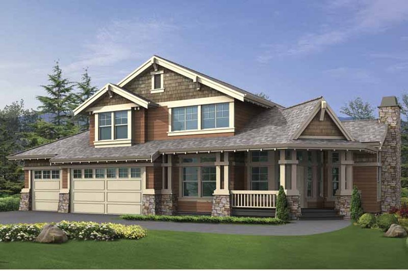 Home Plan - Exterior - Front Elevation 3 for Craftsman House Plan #132-392 - 5 bed, 3.5 bath