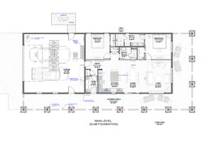 Floor Plan - Main Floor for Farmhouse House Plan #1069-25 - 2 bed, 2 bath