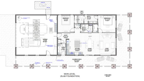 House Blueprint - Farmhouse Floor Plan - Main Floor Plan #1069-25