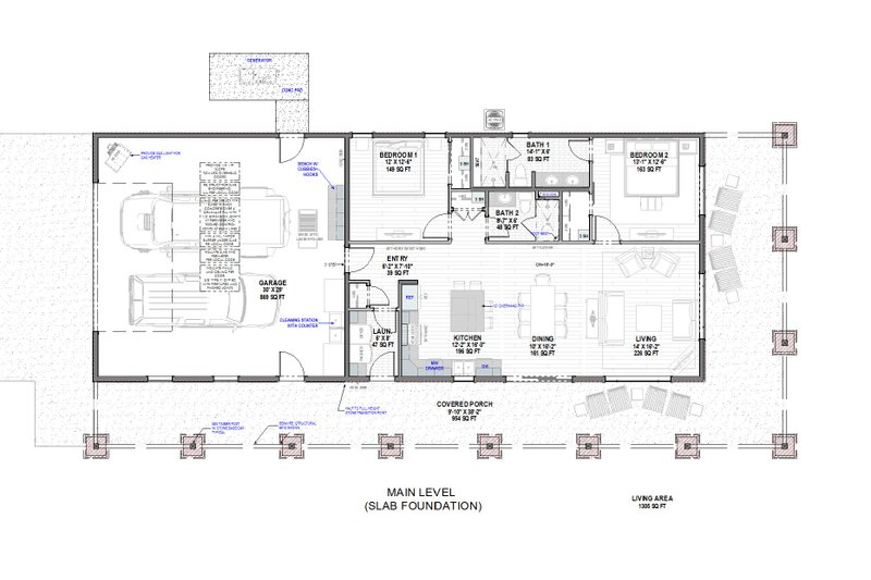 House Blueprint - Farmhouse Floor Plan - Main Floor Plan #1069-25