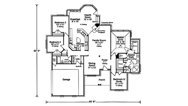 Dream House Plan - Country Floor Plan - Main Floor Plan #974-39