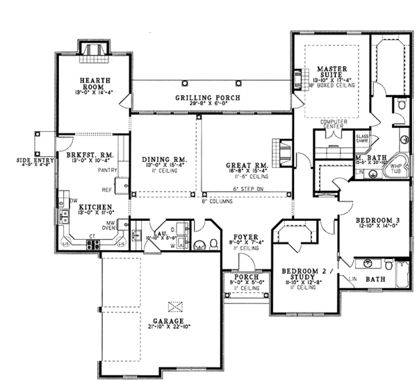 Home Plan - Ranch Floor Plan - Main Floor Plan #17-2744