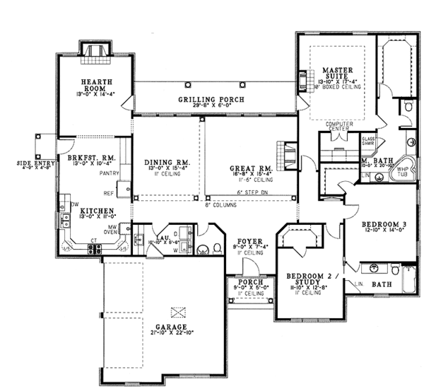 Dream House Plan - Ranch Floor Plan - Main Floor Plan #17-2744