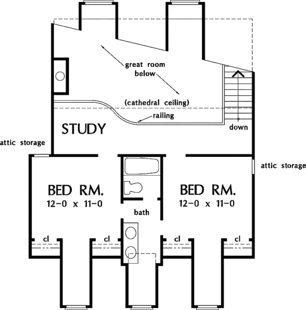 House Plan Design - Country Floor Plan - Upper Floor Plan #929-458