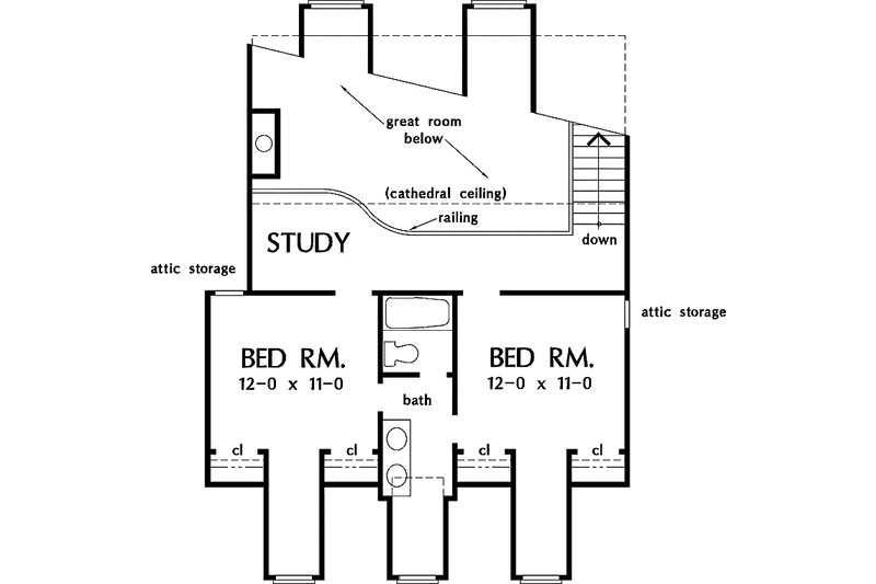 Home Plan - Floor Plan - Upper Floor for Country House Plan #929-458 - 4 bed, 3 bath