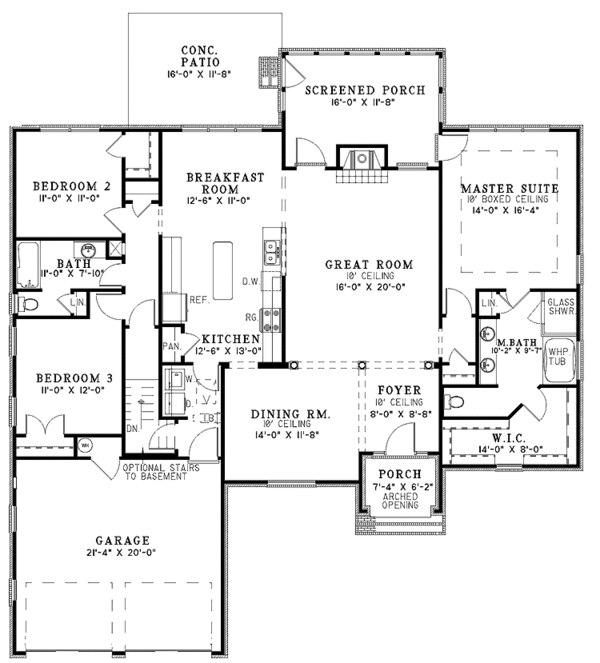 House Blueprint - Contemporary Floor Plan - Main Floor Plan #17-2878