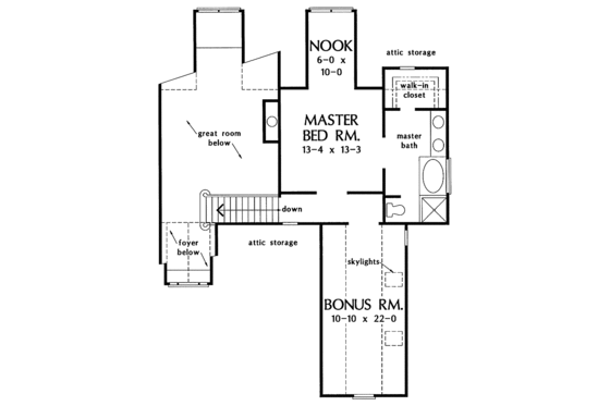 Floor Plan - Upper Floor for Country House Plan #929-237 - 3 bed, 2 bath