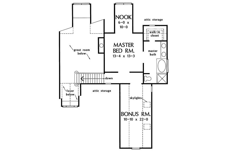 Home Plan - Floor Plan - Upper Floor for Country House Plan #929-237 - 3 bed, 2 bath