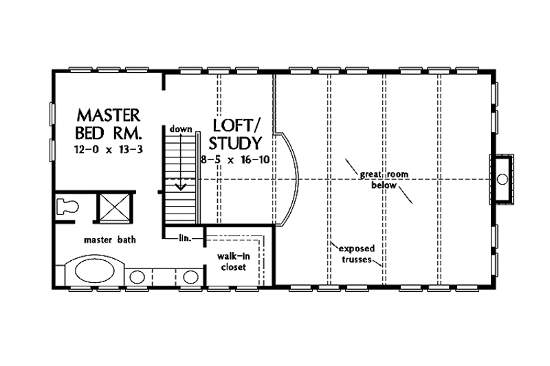 Home Plan - Floor Plan - Upper Floor for Country House Plan #929-269 - 3 bed, 2 bath
