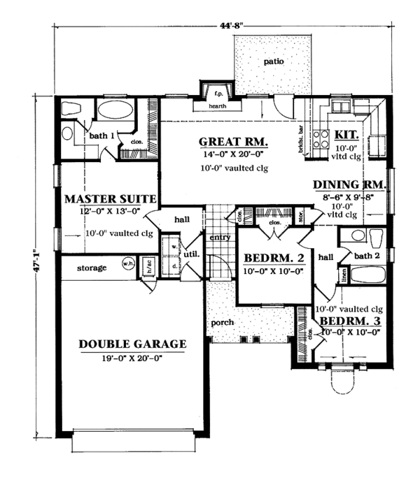 House Plan Design - Country Floor Plan - Main Floor Plan #42-621