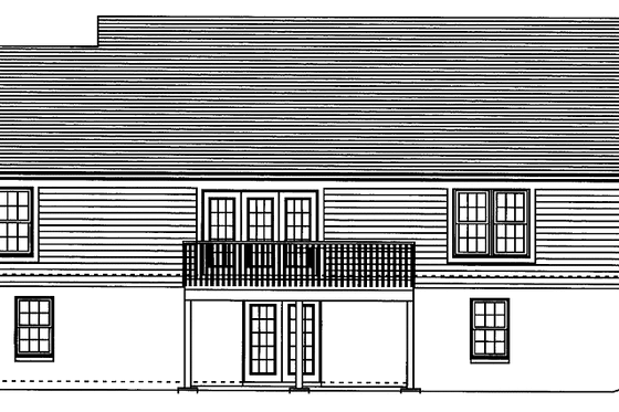 Exterior - Rear Elevation for Ranch House Plan #46-768 - 3 bed, 2 bath