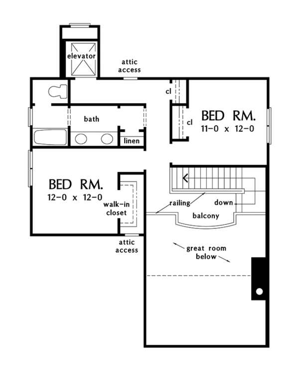 Architectural House Design - Craftsman Floor Plan - Upper Floor Plan #929-986