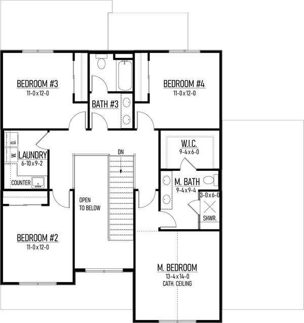 Farmhouse Floor Plan - Upper Floor Plan #1093-4