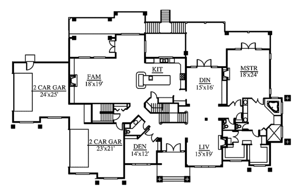Architectural House Design - Contemporary Floor Plan - Main Floor Plan #951-2