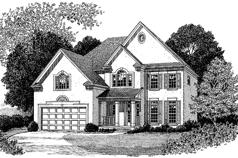 Architectural House Design - Exterior - Front Elevation 3 for Colonial House Plan #453-341 - 4 bed, 2.5 bath
