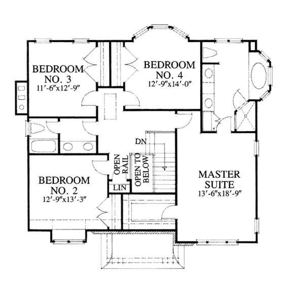 Architectural House Design - European Floor Plan - Upper Floor Plan #429-268