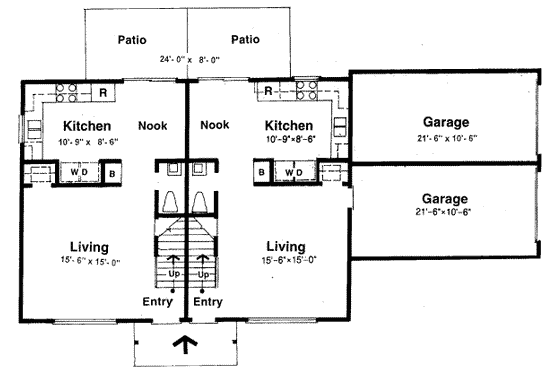 Floor Plan - Main Floor House Plan #303-128 - 3 bed, 2.5 bath