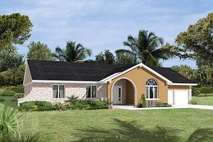 Mediterranean Exterior - Front Elevation Plan #57-434