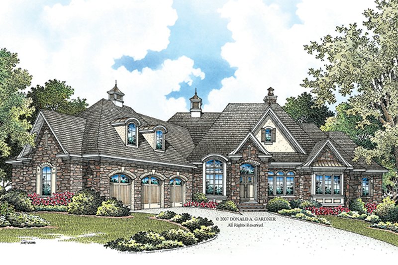 Dream House Plan - Exterior - Front Elevation 3 for European House Plan #929-912 - 4 bed, 4 bath