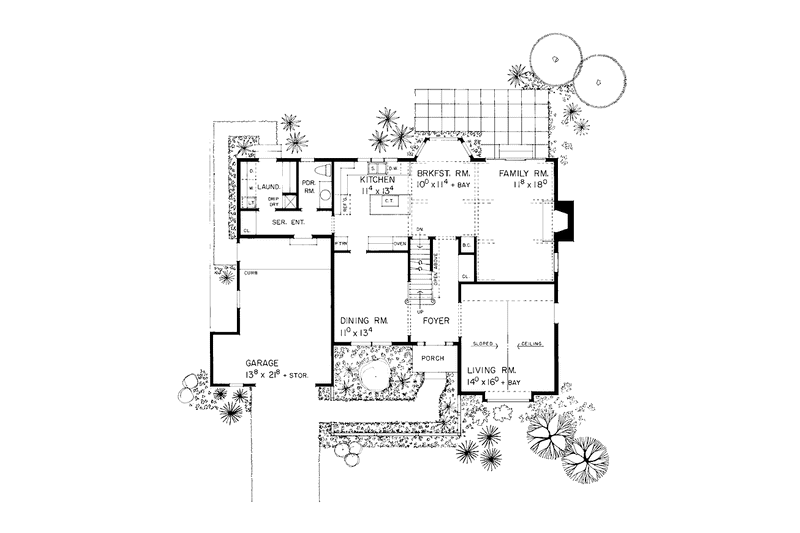 Home Plan - Floor Plan - Main Floor for Country House Plan #72-877 - 3 bed, 2.5 bath