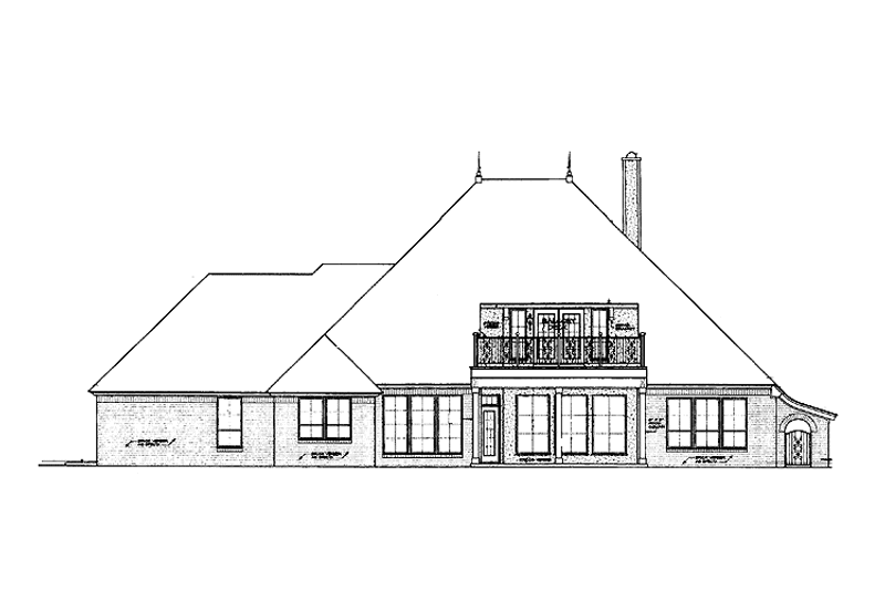 Home Plan - Exterior - Rear Elevation for European House Plan #310-1238 - 3 bed, 2.5 bath
