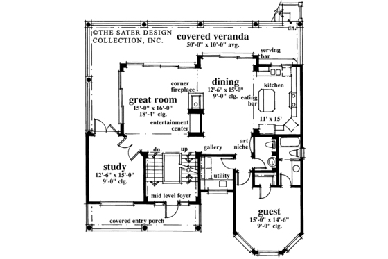 Floor Plan - Main Floor for Victorian House Plan #930-64 - 3 bed, 3.5 bath