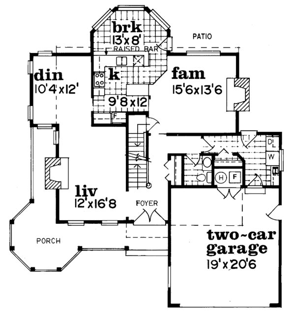 House Plan Design - Victorian Floor Plan - Main Floor Plan #47-832