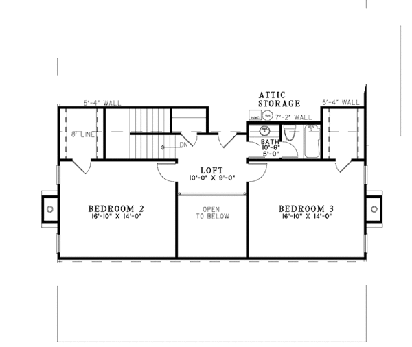 House Design - Country Floor Plan - Upper Floor Plan #17-3343