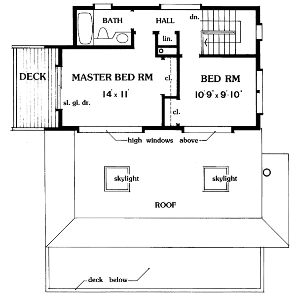 Architectural House Design - Contemporary Floor Plan - Upper Floor Plan #456-72