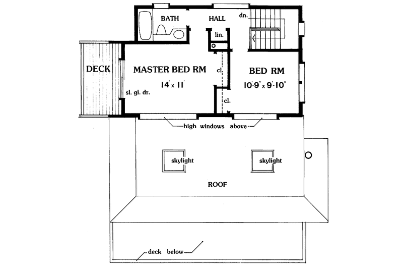 Architectural House Design - Floor Plan - Upper Floor for Contemporary House Plan #456-72 - 3 bed, 3 bath