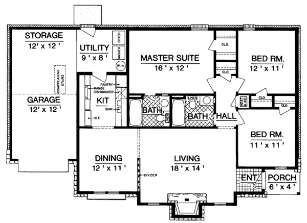 Home Plan - European Floor Plan - Main Floor Plan #45-398