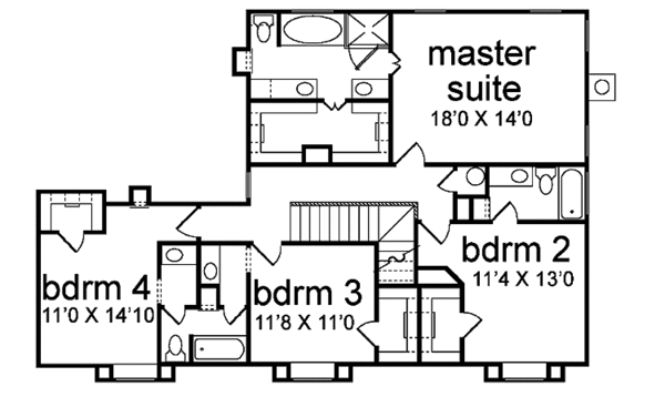 House Plan Design - Country Floor Plan - Upper Floor Plan #84-699