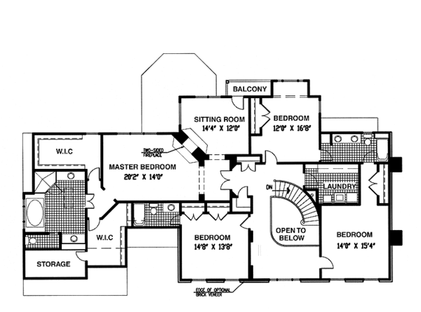 House Design - Colonial Floor Plan - Upper Floor Plan #953-60