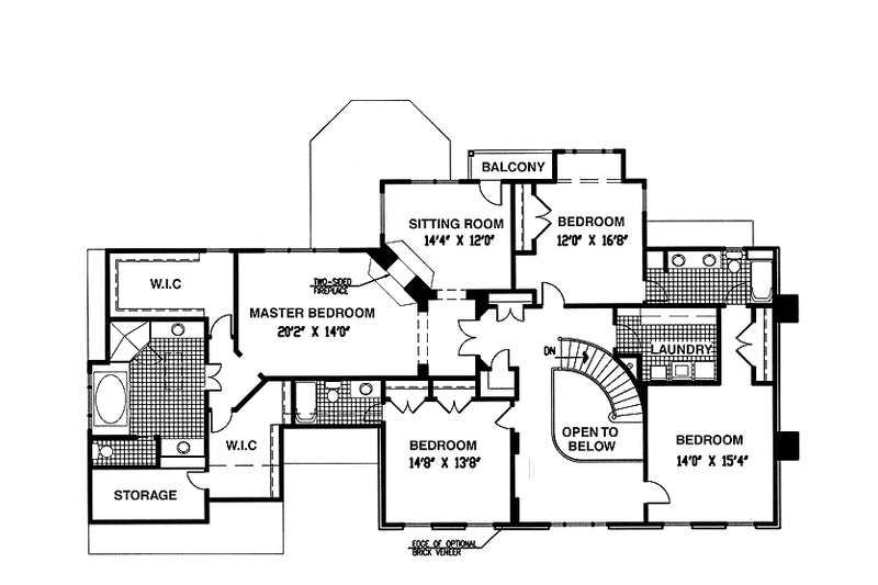 Home Plan - Floor Plan - Upper Floor for Colonial House Plan #953-60 - 4 bed, 3.5 bath