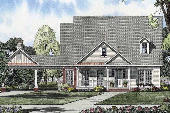 Exterior - Front Elevation 3 for Colonial House Plan #17-2870 - 3 bed, 2 bath