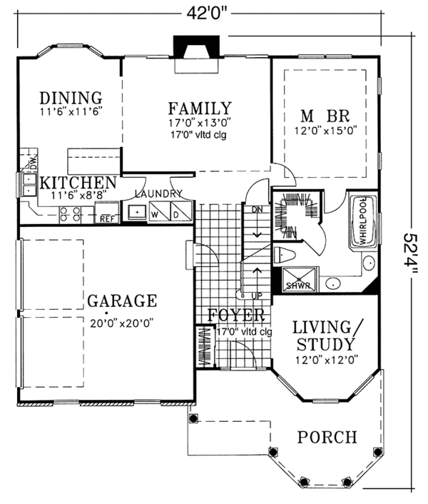 House Design - Colonial Floor Plan - Main Floor Plan #1029-23