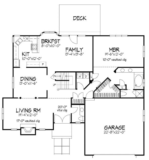 House Plan Design - European Floor Plan - Main Floor Plan #320-722
